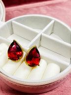 Candace studs- ruby red