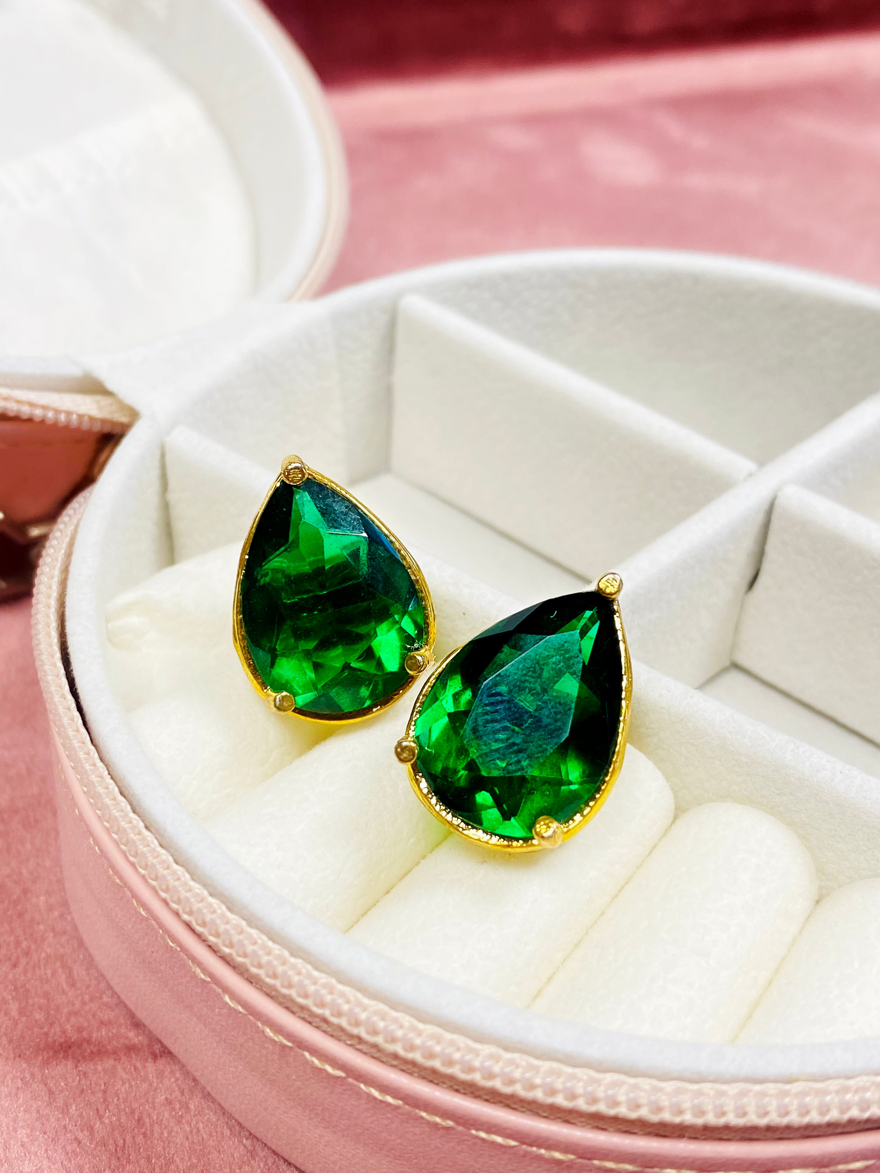 Candace studs- Dark Green