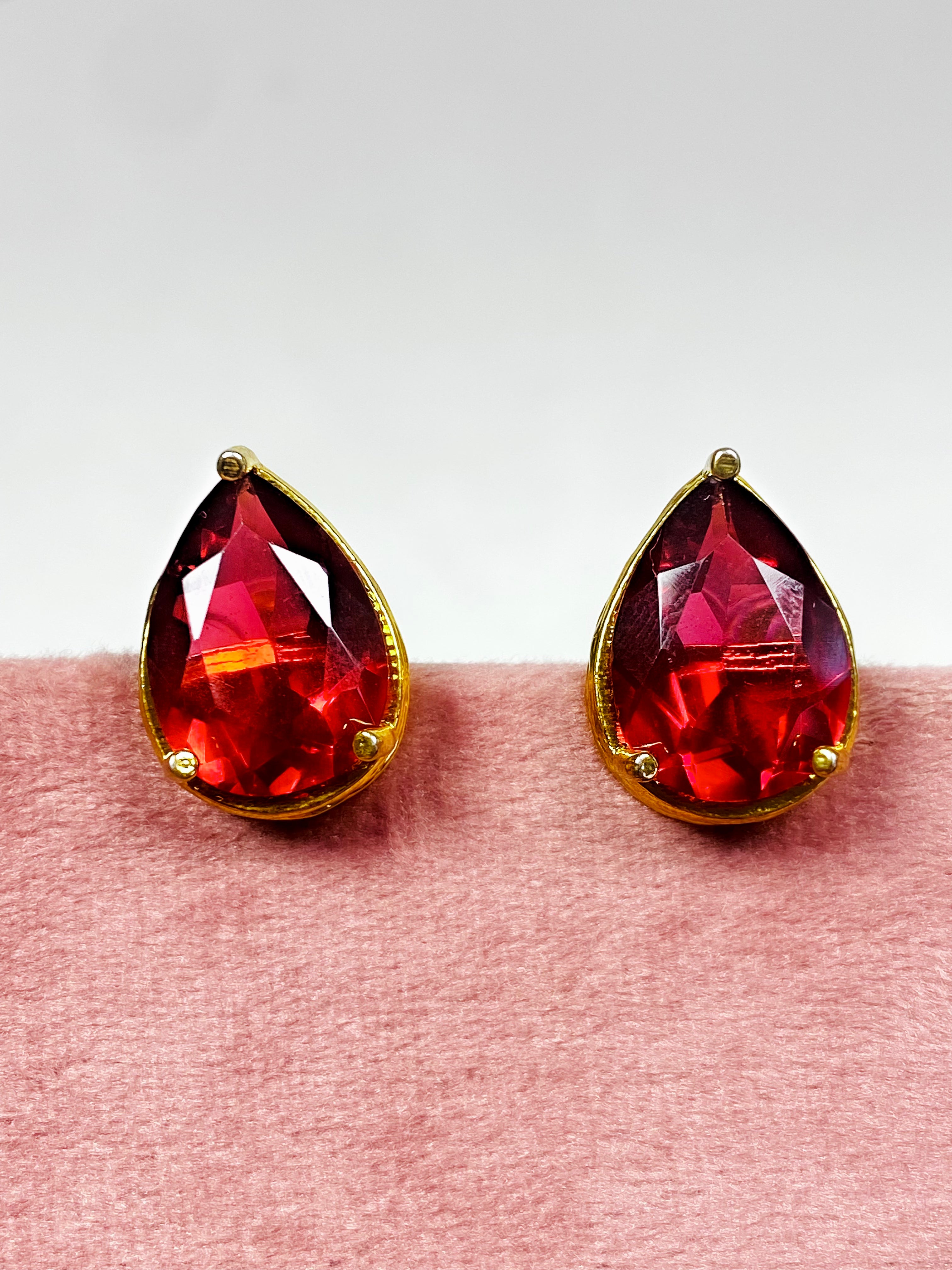 Candace studs- ruby red
