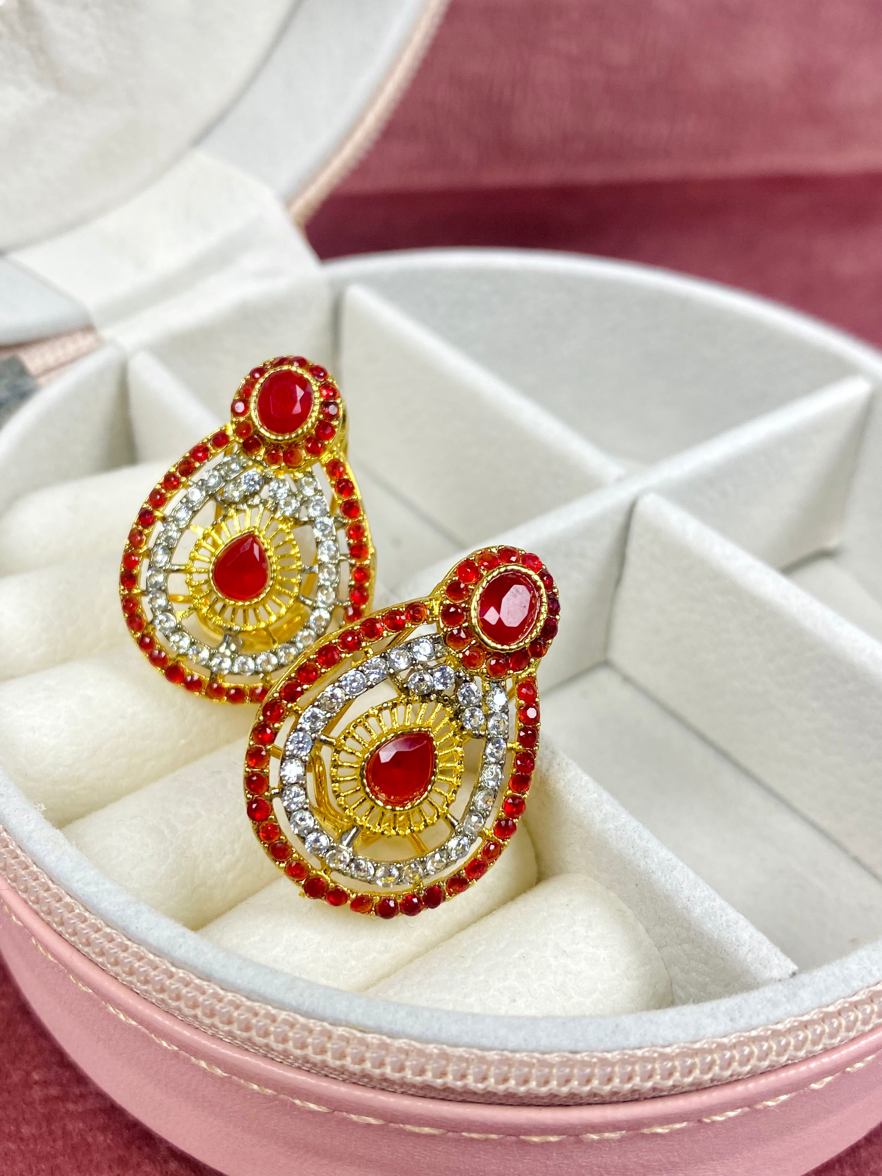 Almond Studs- Red