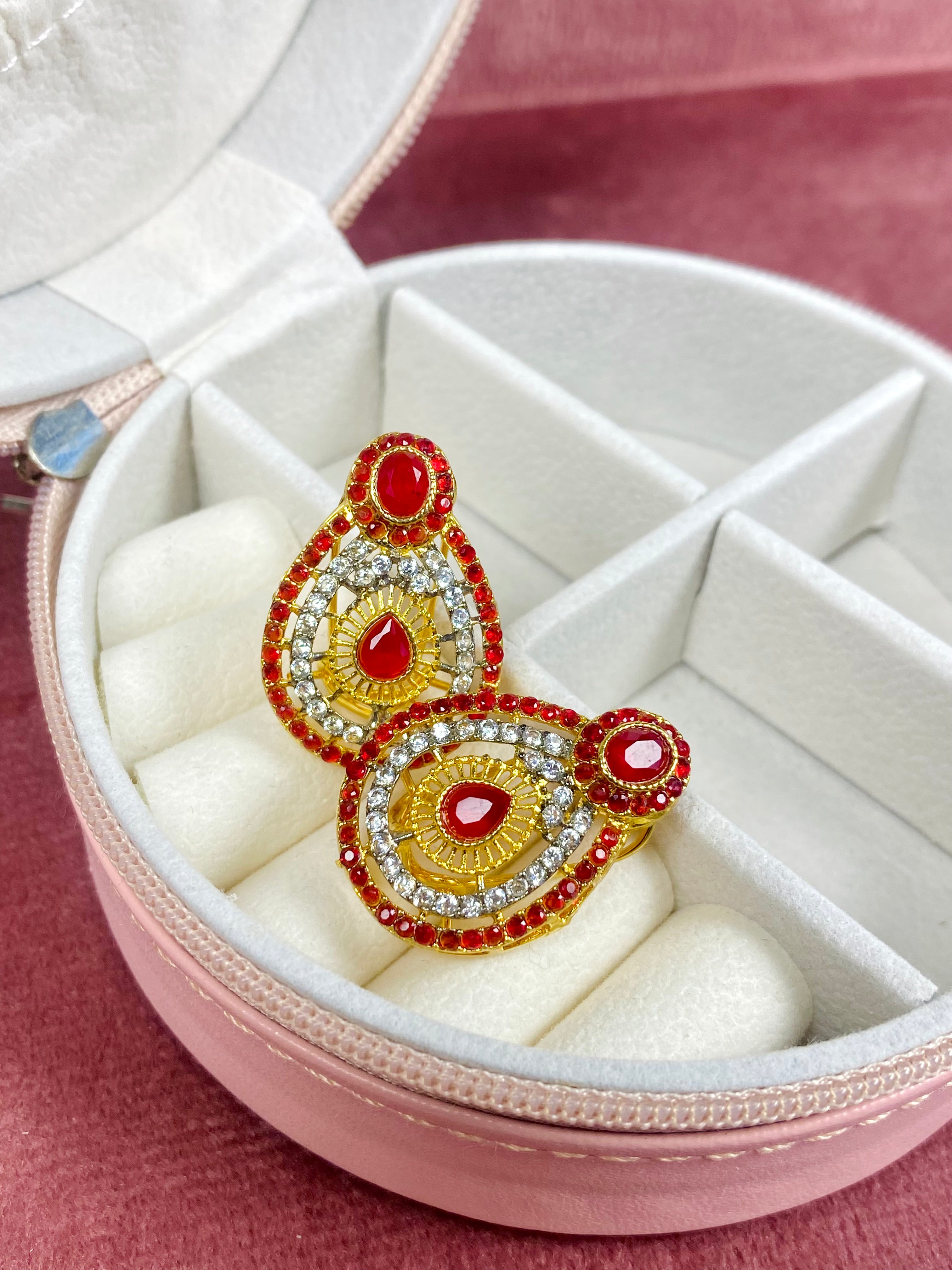 Almond Studs- Red